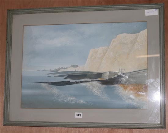 Michael Warre Ovingdean Cliffs 36 x 54cm